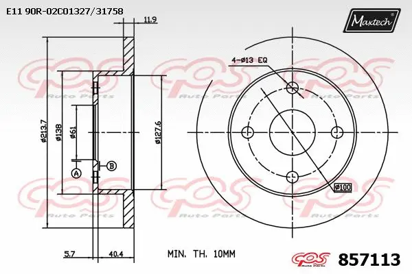 Disque de frein MAXTECH 857113