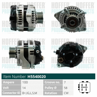 Alternateur HOFFER H5540020