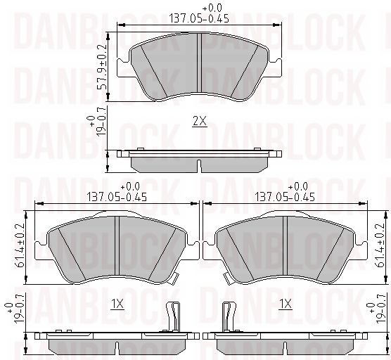 Kit de plaquettes de frein, frein à disque DANBLOCK DB 510606