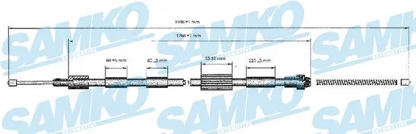 Tirette à câble, frein de stationnement SAMKO C0124B