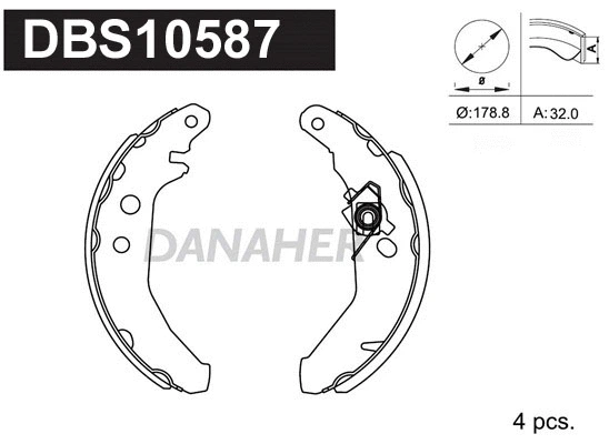 Jeu de mâchoires de frein DANAHER DBS10587