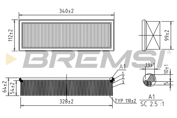 Filtre à air BREMSI FA1234