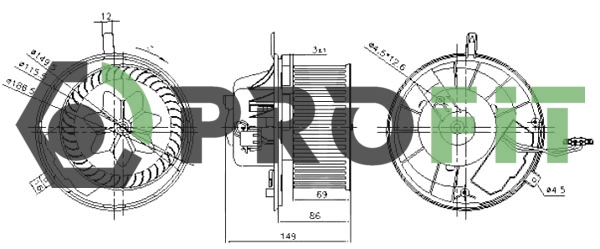 Pulseur d'air habitacle PROFIT 1860-0004