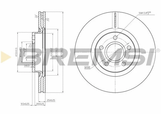 Disque de frein BREMSI CD7225V