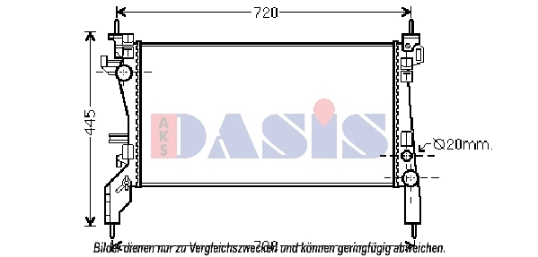 Radiateur, refroidissement du moteur AKS DASIS 080101N