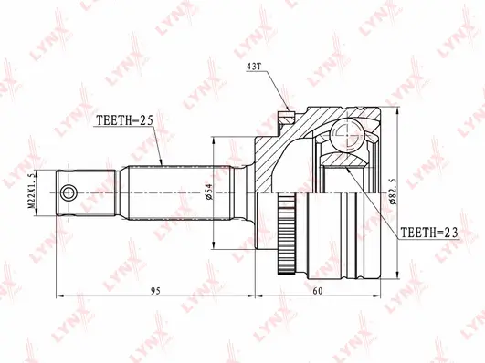 Jeu de joints, arbre de transmission LYNXAUTO CO-5515A