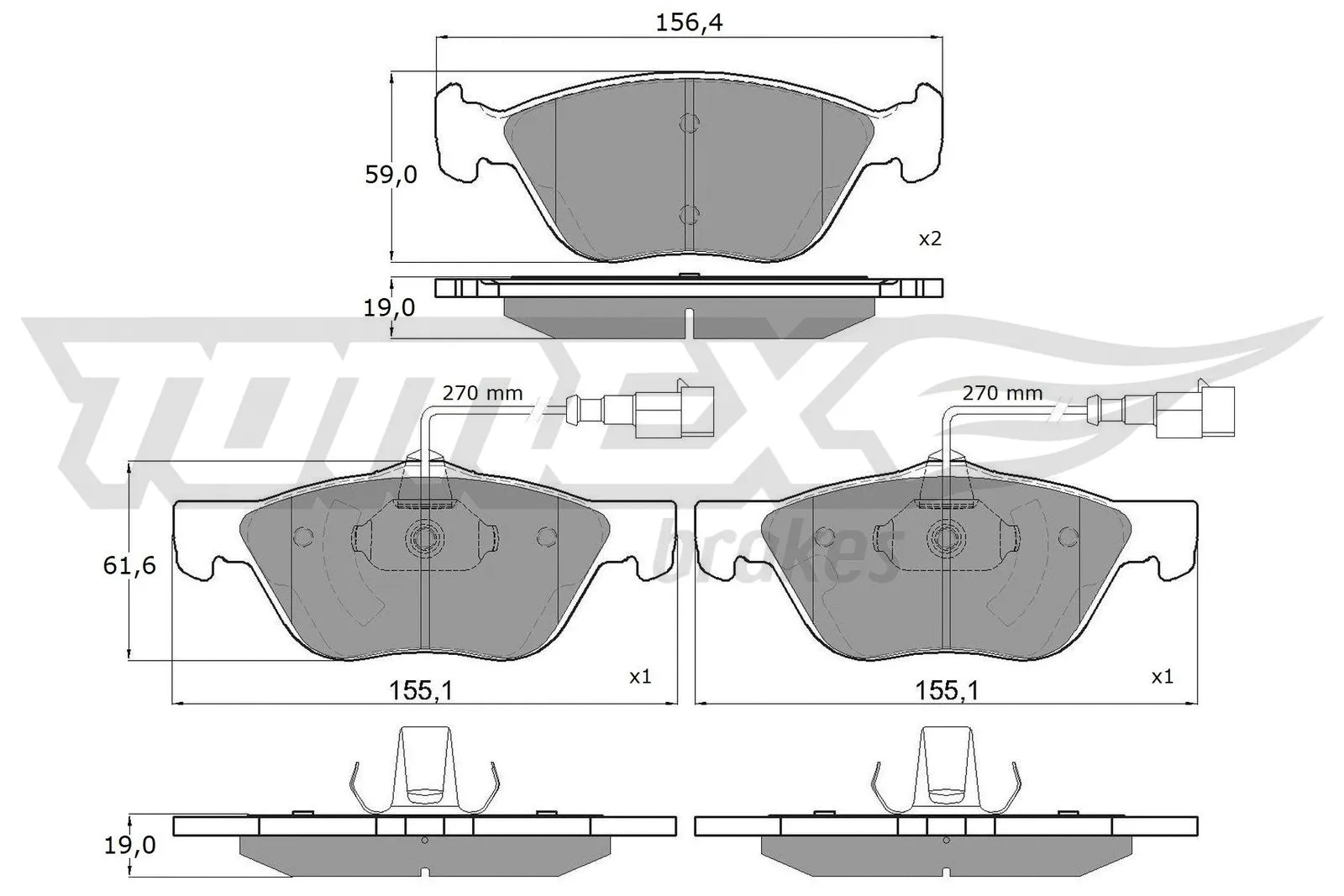 Kit de plaquettes de frein, frein à disque TOMEX Brakes TX 15-05