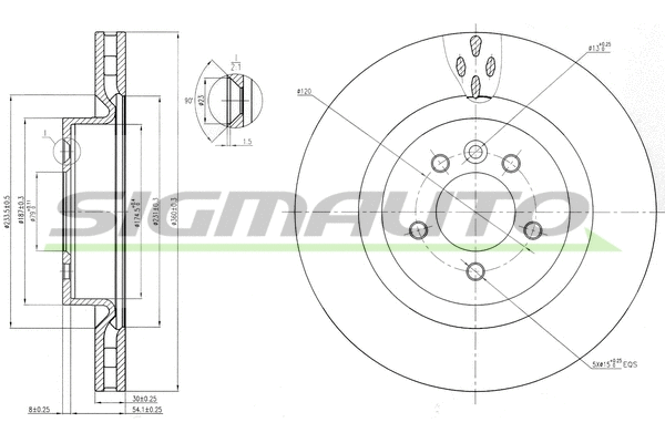 Disque de frein SIGMAUTO DBB434V