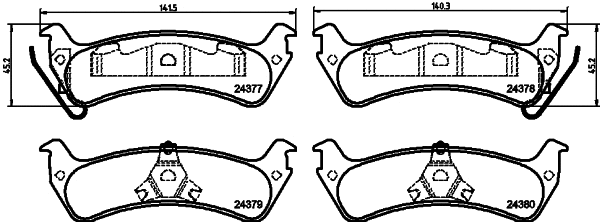 Kit de plaquettes de frein, frein à disque PAGID T1614