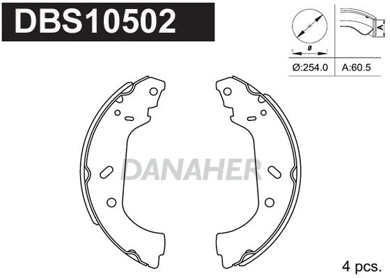 Jeu de mâchoires de frein DANAHER DBS10502