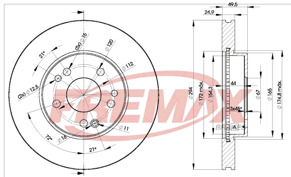 Disque de frein FREMAX BD-2412