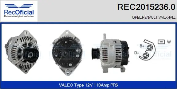 Alternateur RECOFICIAL REC2015236.0