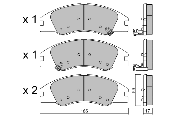 Kit de plaquettes de frein, frein à disque AISIN BPKI-1902