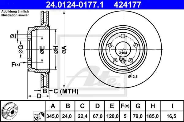 Disque de frein ATE-APAC 24.0124-0177.1