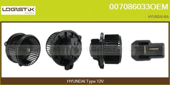 Pulseur d'air habitacle LGK 007086033OEM