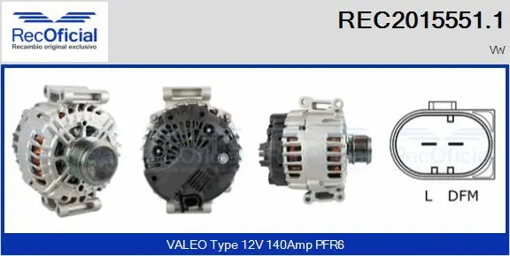 Alternateur RECOFICIAL REC2015551.1