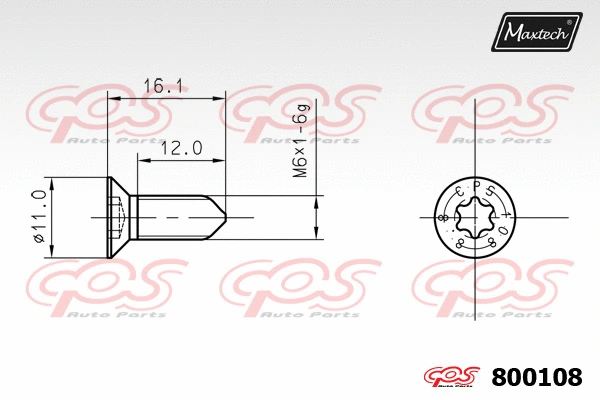Vis, disque de frein MAXTECH 800108