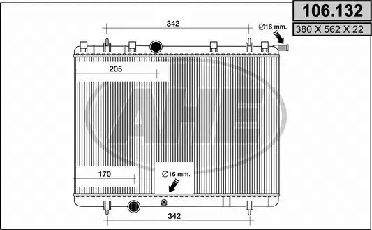 Radiateur, refroidissement du moteur AHE 106.132