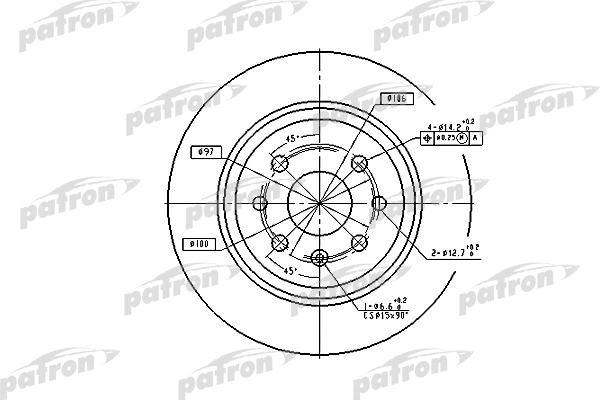 Disque de frein PATRON PBD2772