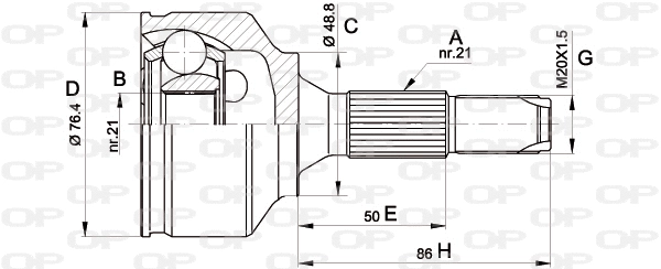 Jeu de joints, arbre de transmission OPEN PARTS CVJ5394.10