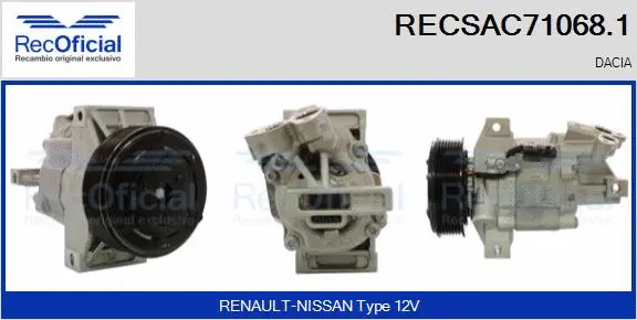Compresseur, climatisation RECOFICIAL RECSAC71068.1