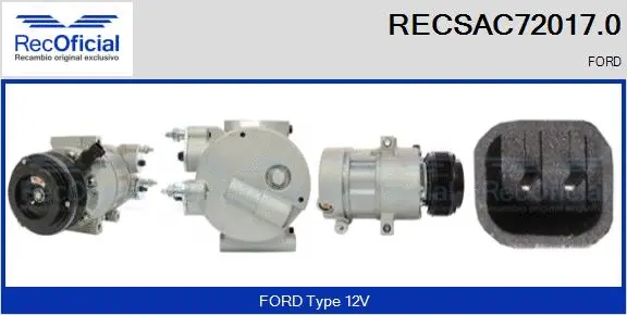 Compresseur, climatisation RECOFICIAL RECSAC72017.0
