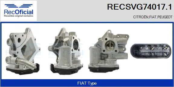 Vanne EGR RECOFICIAL RECSVG74017.1