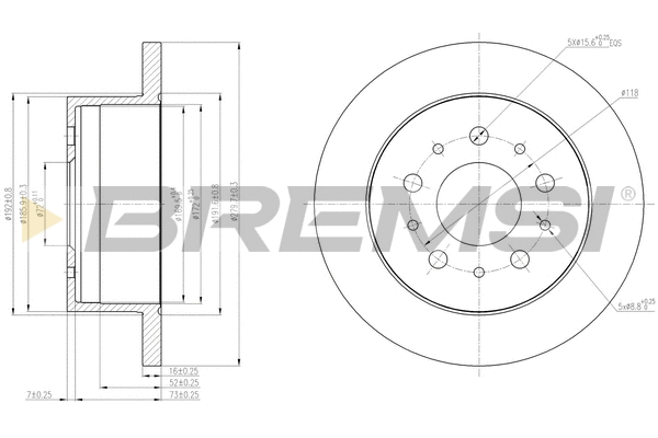 Disque de frein BREMSI CD7653S
