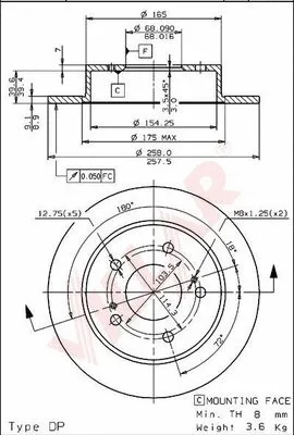 Disque de frein VILLAR 628.1057