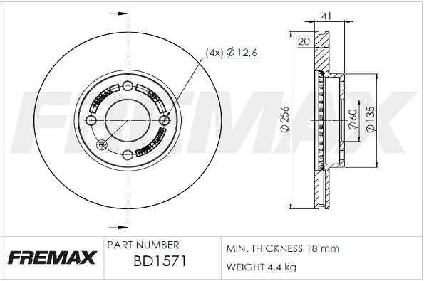 Disque de frein FREMAX BD-1571