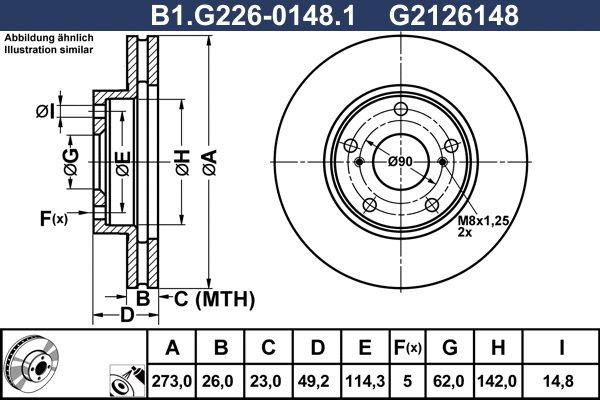 Disque de frein GALFER B1.G226-0148.1