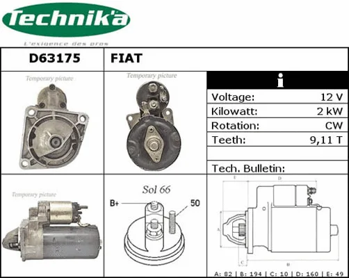 Démarreur Technika D63175