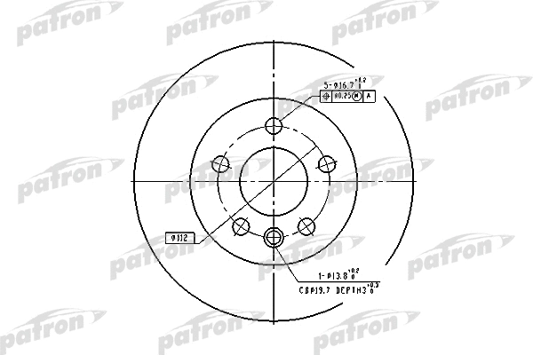 Disque de frein PATRON PBD1596