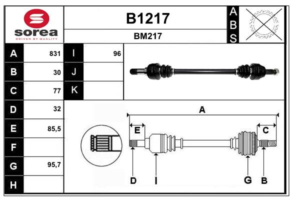 Arbre de transmission SNRA B1217