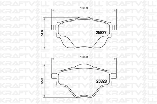 Kit de plaquettes de frein, frein à disque KRAFTVOLL GERMANY 07010104