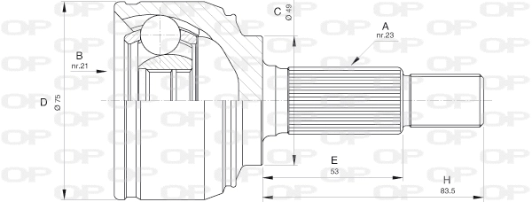 Jeu de joints, arbre de transmission OPEN PARTS CVJ5520.10