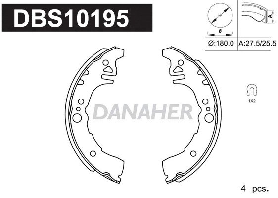 Jeu de mâchoires de frein DANAHER DBS10195