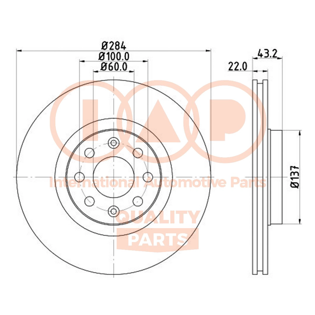 Disque de frein IAP QUALITY PARTS 709-08070