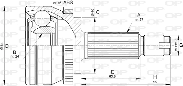Jeu de joints, arbre de transmission OPEN PARTS CVJ5777.10