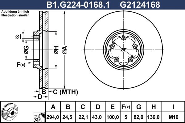 Disque de frein GALFER B1.G224-0168.1