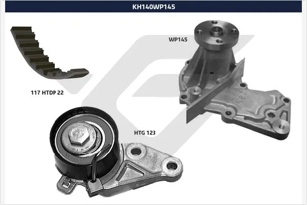Pompe à eau + kit de courroie crantée HUTCHINSON KH 140WP145