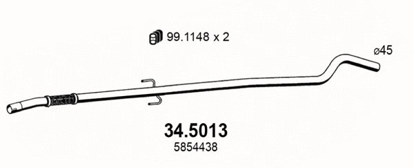 Tuyau d'échappement ASSO 34.5013