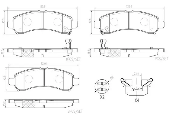 Kit de plaquettes de frein, frein à disque BREMBO P 99 027