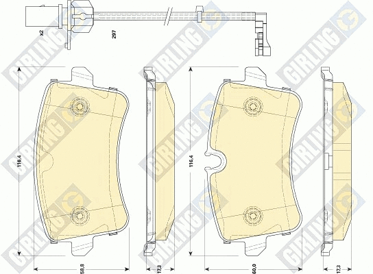 Kit de plaquettes de frein, frein à disque GIRLING 6118661