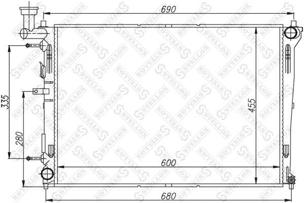 Radiateur, refroidissement du moteur STELLOX 10-25385-SX
