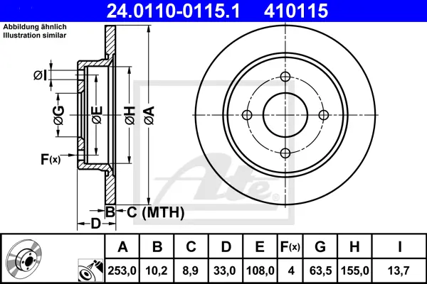 Disque de frein ATE-APAC 24.0110-0115.1