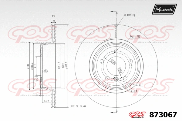 Disque de frein MAXTECH 873067