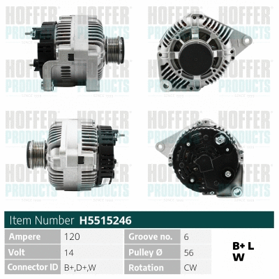 Alternateur HOFFER H5515246