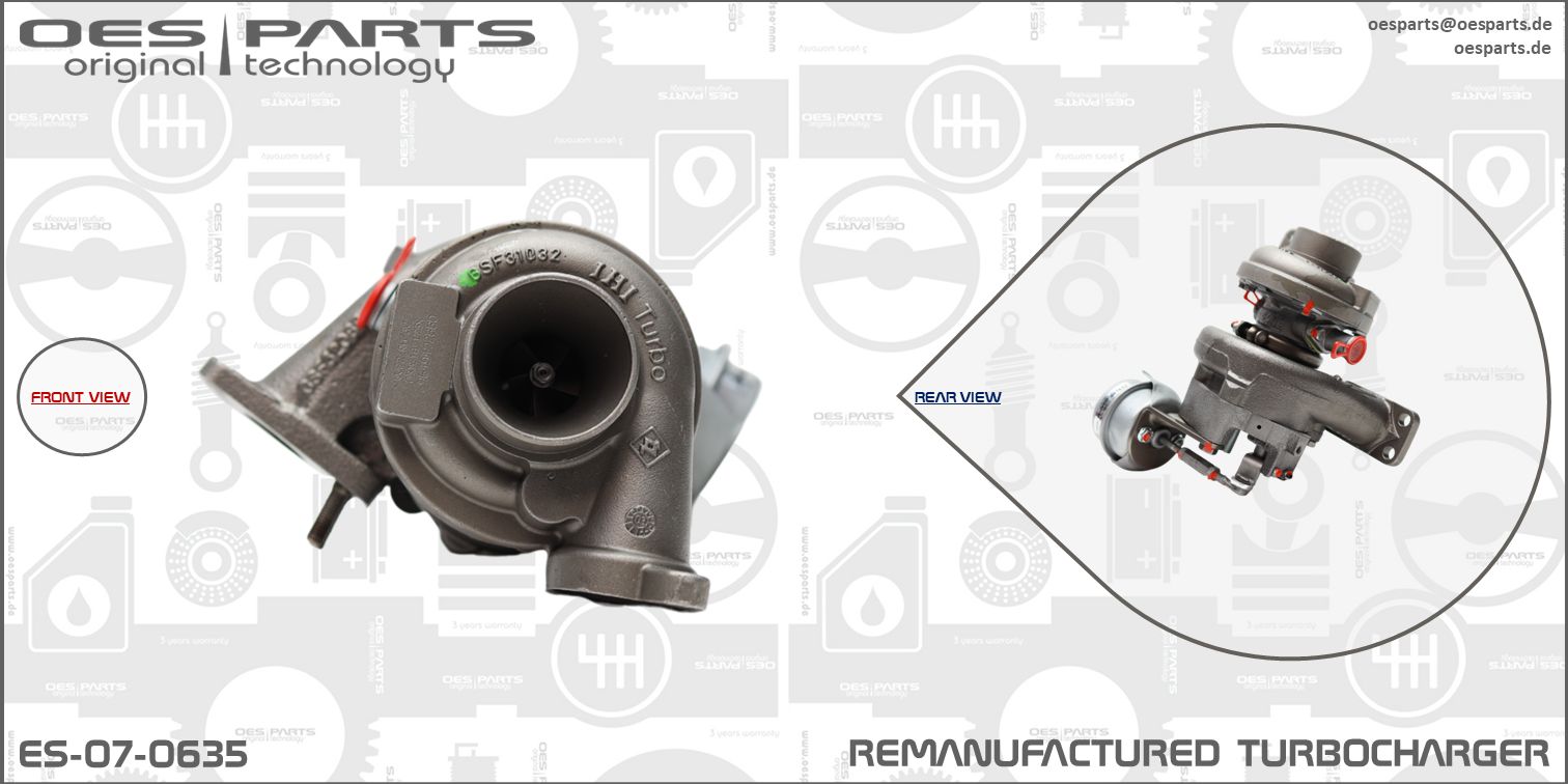 Turbocompresseur, suralimentation OES PARTS ES-07-0635