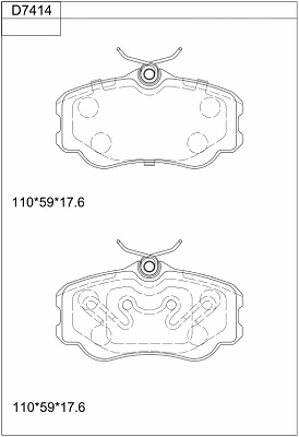 Kit de plaquettes de frein, frein à disque ASIMCO KD7414